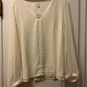 NWT JCrew Ivory Swiss Dot  Blouse